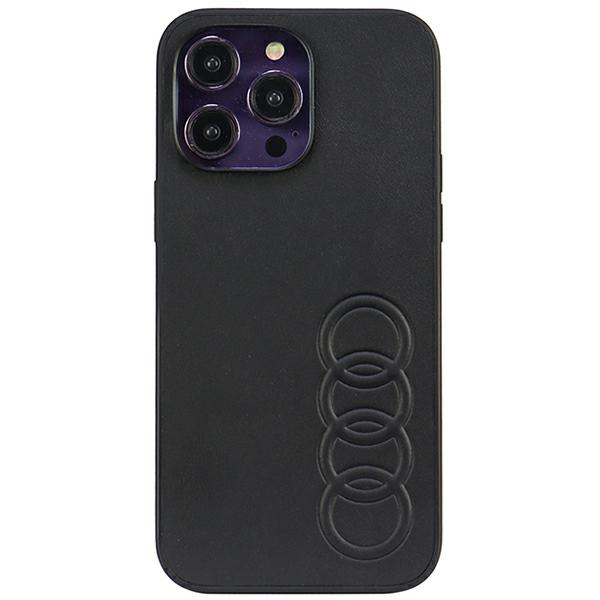 Audi dirbtinės odos kietas dėklas iPhone 14 Pro Max 6.7″ juodos spalvos AU-TPUPCIP14PM-TT/D1-BK aprašymas - Prekės nuotrauka