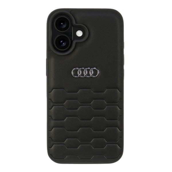 Audi dirbtinės odos kietas dėklas iPhone 16 Plus 6.7″ juodos spalvos AU-TPUPCIP16M-GT/D2-BK aprašymas - Prekės nuotrauka
