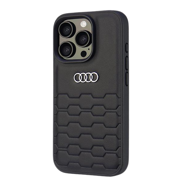 Audi dirbtinės odos kietas dėklas, skirtas iPhone 16 Pro Max 6.9″, juodos spalvos AU-TPUPCIP16PM-GT/D2-BK aprašymas - Prekės nuotrauka