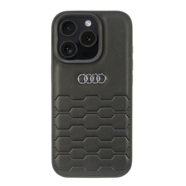 Audi dirbtinės odos kietas dėklas, skirtas iPhone 16 Pro Max 6.9″, juodos spalvos AU-TPUPCIP16PM-GT/D2-BK aprašymas - Prekės nuotrauka