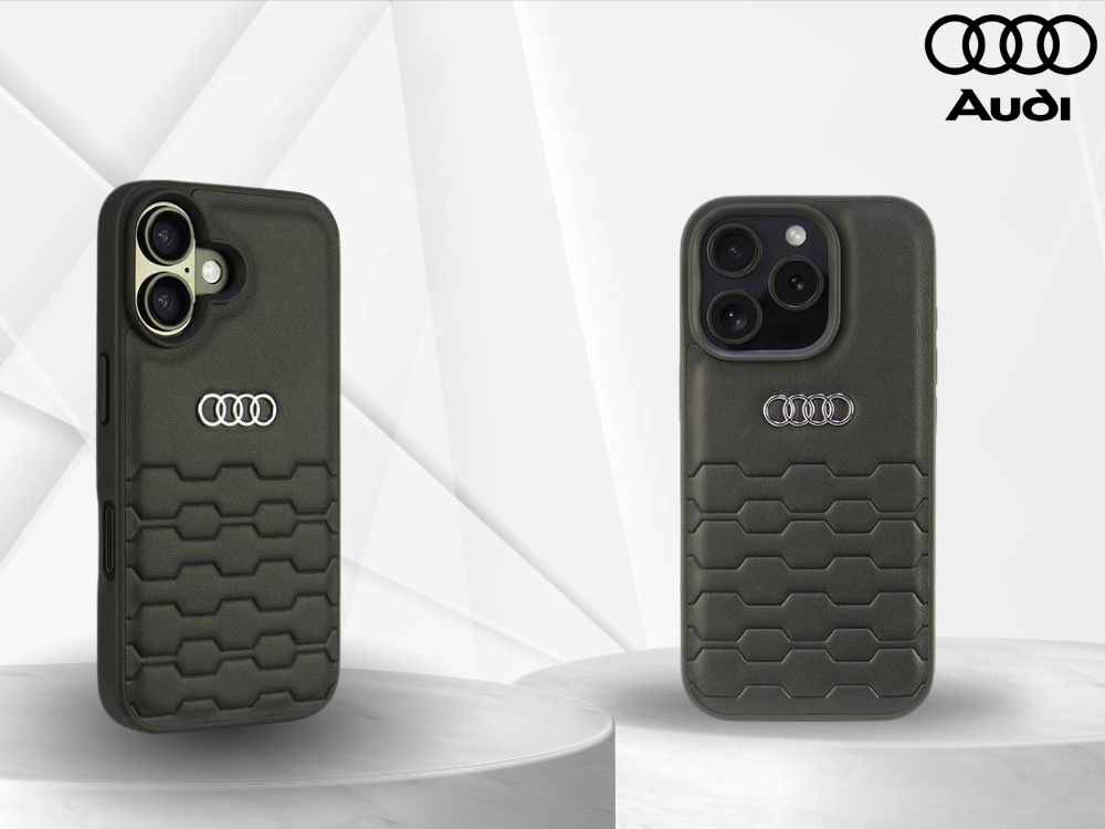 Audi dirbtinės odos kietas dėklas, skirtas iPhone 16 Pro Max 6.9″, juodos spalvos AU-TPUPCIP16PM-GT/D2-BK aprašymas - Prekės nuotrauka
