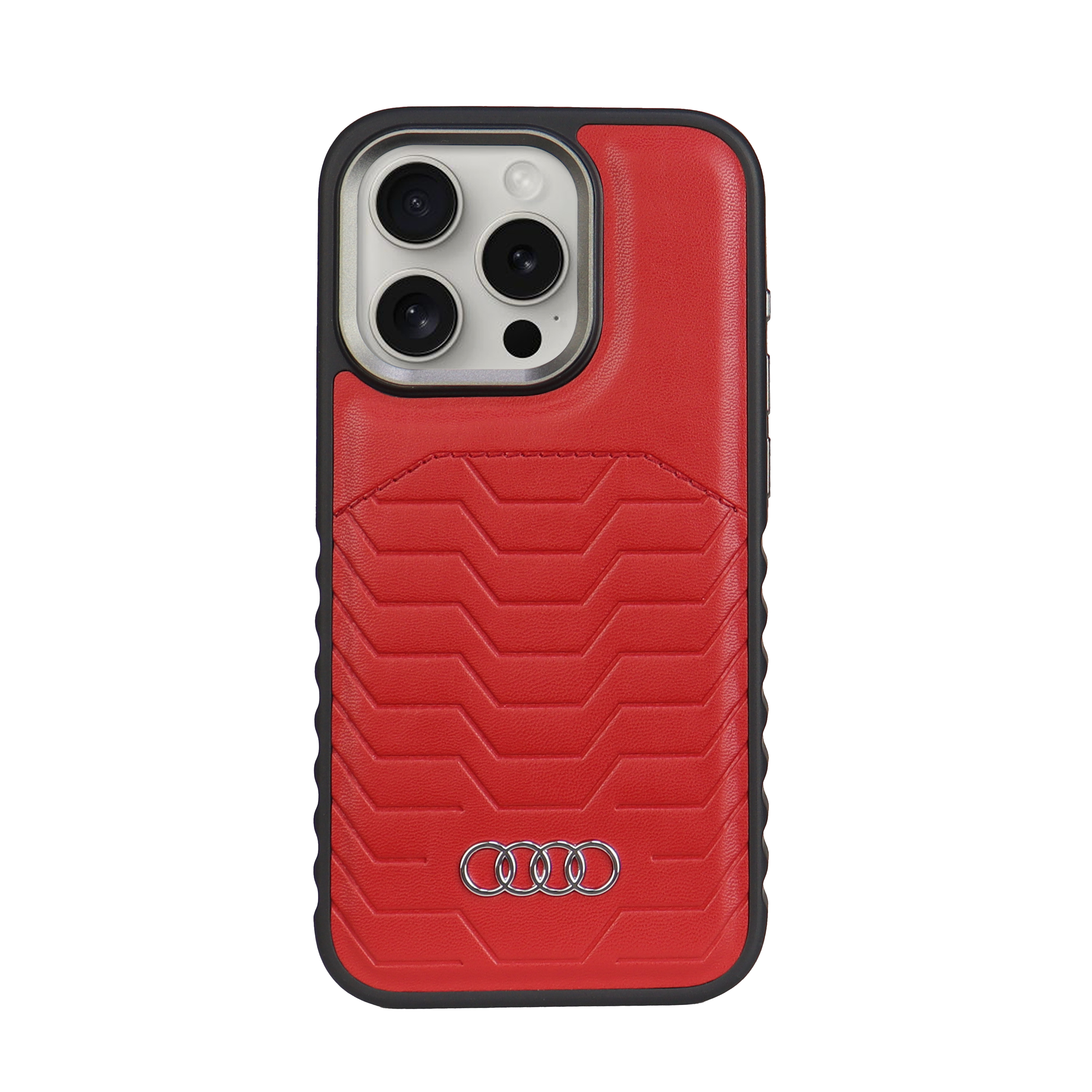 Audi dirbtinės odos MagSafe kietas dėklas iPhone 15 Pro 6.1″ raudonas AU-TPUPCMIP15P-GT/D3-RD aprašymas - Prekės nuotrauka