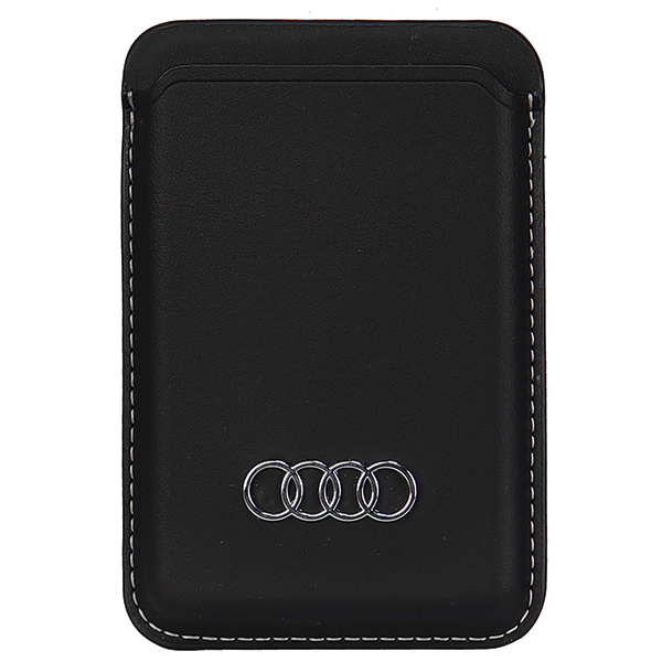 Dėklas Audi dirbtinės odos piniginė su kortelių dėklu, juodos spalvos, MagSafe AU-MSCH-Q3/D1-BK aprašymas - Prekės nuotrauka