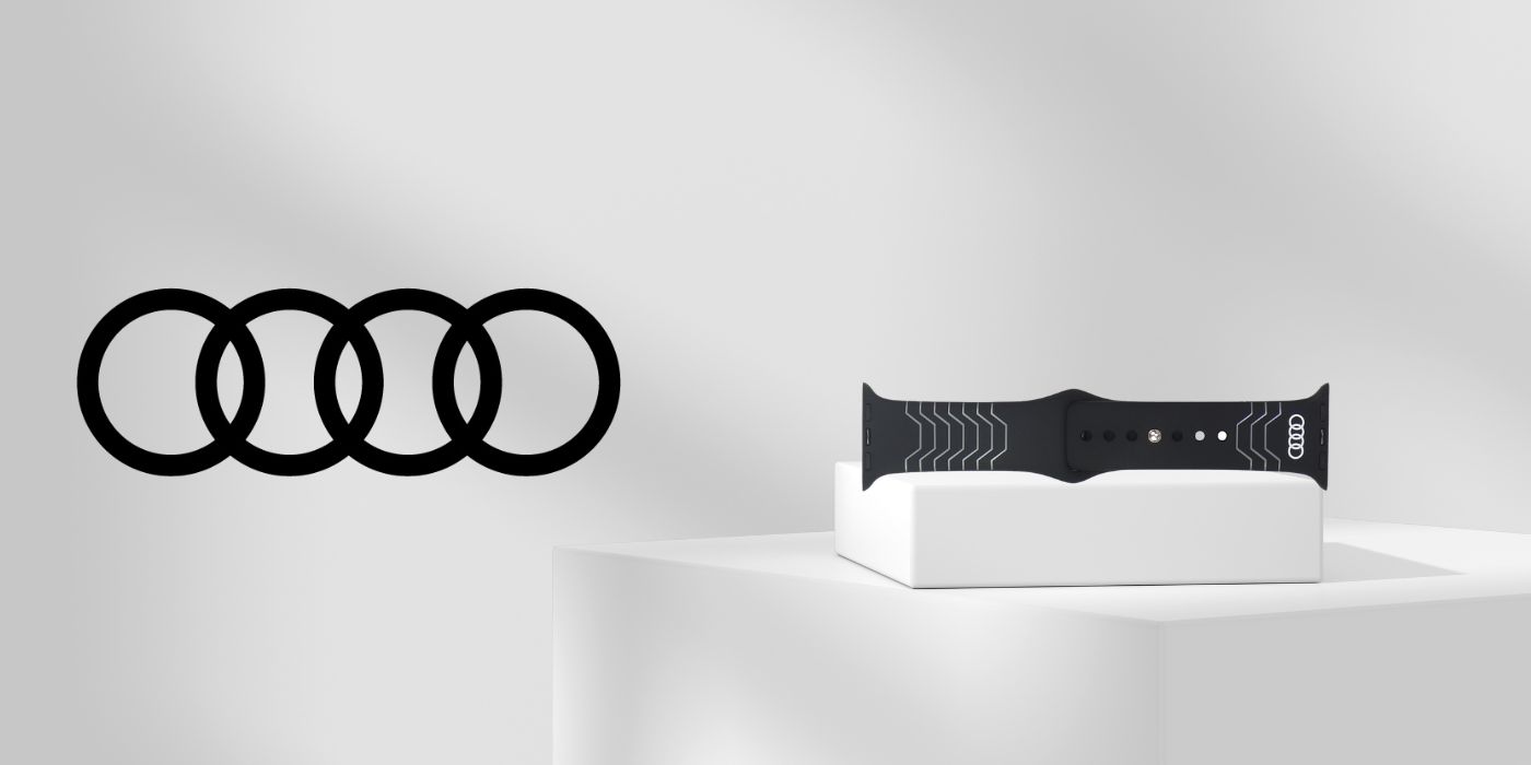 Audi Geometric Pattern silikoninė laikrodžio apyrankė, skirta Watch 40/41/42mm, juodos spalvos aprašymas - Prekės nuotrauka