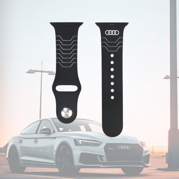 Audi Geometric Pattern silikoninė laikrodžio apyrankė, skirta Watch 40/41/42mm, juodos spalvos aprašymas - Prekės nuotrauka