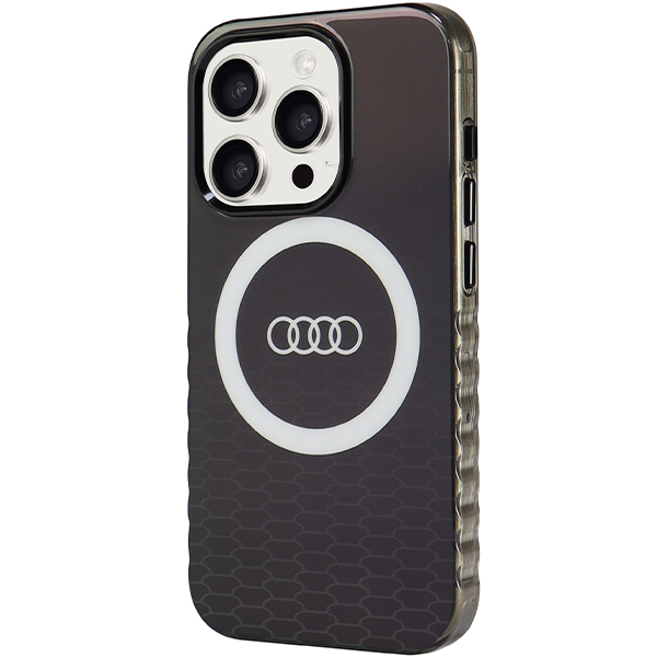Audi IML Big Logo MagSafe Dėklas Apple iPhone 15 Pro 6.1″ juodos spalvos hardcase AU-IMLMIP15P-Q5/D2-BK aprašymas - Prekės nuotrauka