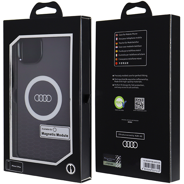 Audi IML Big Logo MagSafe Dėklas Apple iPhone 15 Plus / 14 Plus 6.7″ juodos spalvos hardcase AU-IMLMIP15M-Q5/D2 aprašymas - Prekės nuotrauka