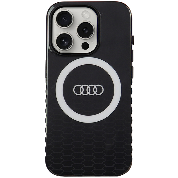 Audi IML Big Logo MagSafe Dėklas Apple iPhone 15 Pro Max 6.7″ juodos spalvos hardcase AU-IMLMIP15PM-Q5/D2-BK aprašymas - Prekės nuotrauka