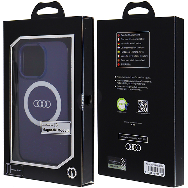 Audi IML Big Logo MagSafe Dėklas Apple iPhone 13 Pro / 13 6.1″ mėlynos spalvos hardcase AU-IMLMIP13P-Q5/D aprašymas - Prekės nuotrauka