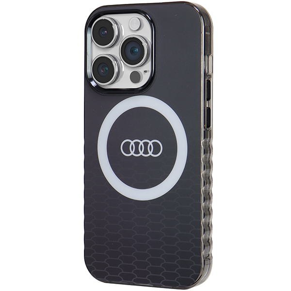 Audi IML Big Logo MagSafe Dėklas iPhone 14 Pro 6.1″ juodos spalvos kietas dėklas AU-IMLMIP14P-Q5/D2-BK aprašymas - Prekės nuotrauka