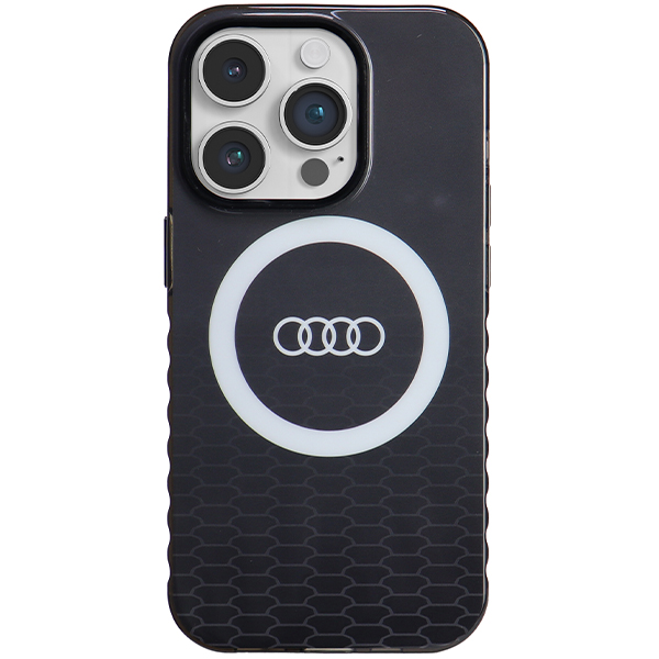 Audi IML Big Logo MagSafe Dėklas iPhone 14 Pro 6.1″ juodos spalvos kietas dėklas AU-IMLMIP14P-Q5/D2-BK aprašymas - Prekės nuotrauka