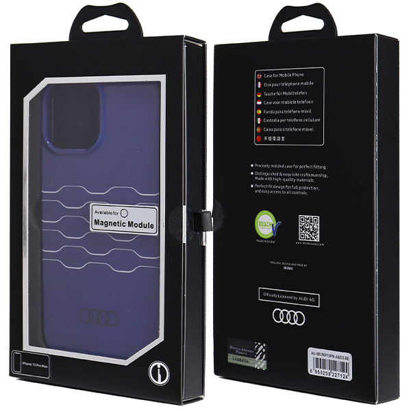 Audi IML MagSafe Dėklas Apple iPhone 13 Pro Max 6.7″ mėlynos spalvos hardcase AU-IMLMIP13PM-A6/D3-BE aprašymas - Prekės nuotrauka