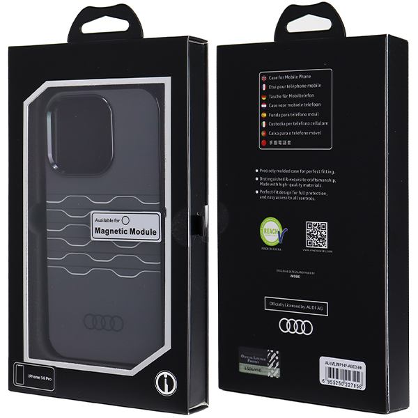 Audi IML MagSafe Dėklas Apple iPhone 14 Pro 6.1″ juodos spalvos hardcase AU-IMLMIP14P-A6/D3-BK aprašymas - Prekės nuotrauka