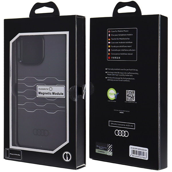 Audi IML MagSafe Dėklas Apple iPhone 14 Pro Max 6.7″ juodos spalvos hardcase AU-IMLMIP14PM-A6/D3-BK aprašymas - Prekės nuotrauka