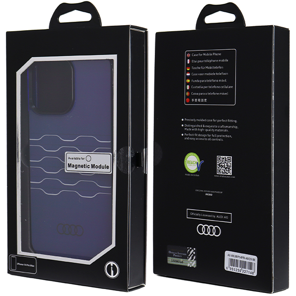 Audi IML MagSafe Dėklas Apple iPhone 14 Pro Max 6.7″ mėlynos spalvos hardcase AU-IMLMIP14PM-A6/D3-BE aprašymas - Prekės nuotrauka