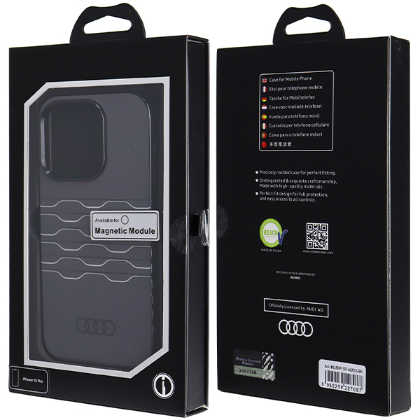 Audi IML MagSafe Dėklas Apple iPhone 15 Pro 6.1″ juodos spalvos hardcase AU-IMLMIP15P-A6/D3-BK aprašymas - Prekės nuotrauka