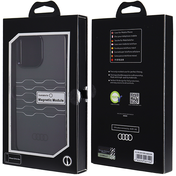 Audi IML MagSafe Dėklas Apple iPhone 15 Pro Max 6.7″ juodos spalvos hardcase AU-IMLMIP15PM-A6/D3-BK aprašymas - Prekės nuotrauka