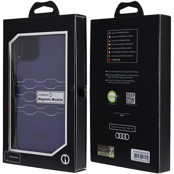 Audi IML MagSafe Dėklas Apple iPhone 15 Plus / 14 Plus 6.7″ mėlynos spalvos hardcase AU-IMLMIP15M-A6/D3-B aprašymas - Prekės nuotrauka