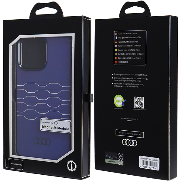Audi IML MagSafe Dėklas Apple iPhone 15 Pro Max 6.7″ mėlynos spalvos hardcase AU-IMLMIP15PM-A6/D3-BE aprašymas - Prekės nuotrauka