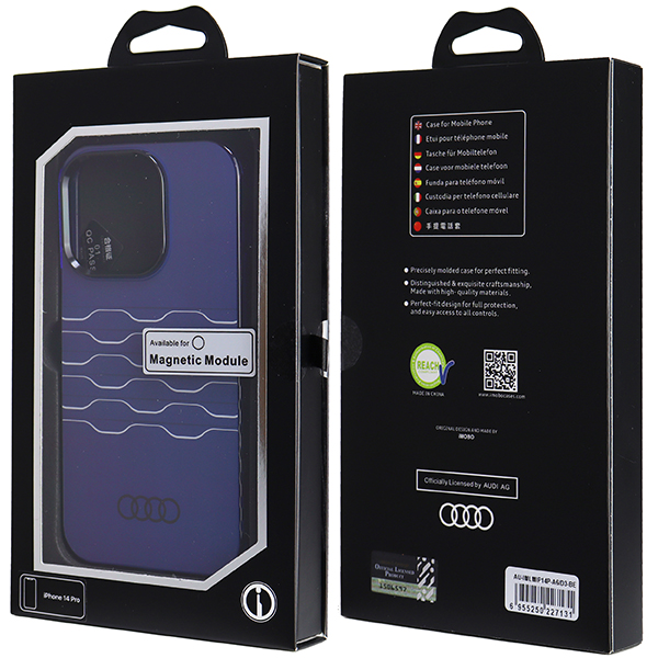 Audi IML MagSafe dėklas iPhone 14 Pro 6.1″ mėlynos spalvos kietas dėklas AU-IMLMIP14P-A6/D3-BE aprašymas - Prekės nuotrauka