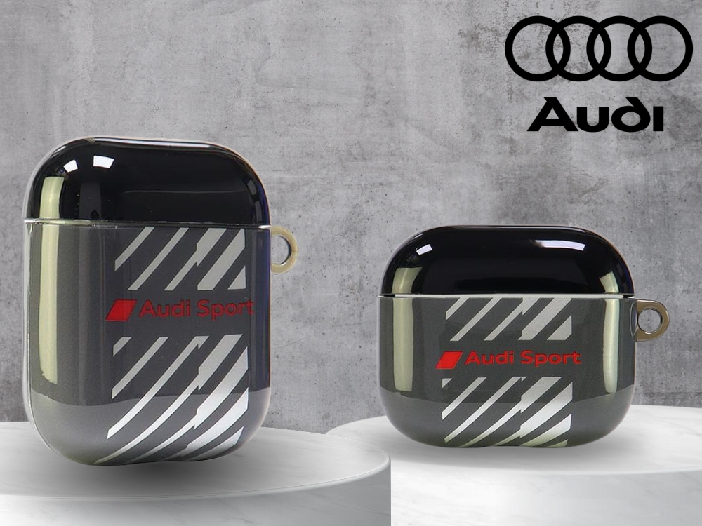 Audi IML Sport AirPods 1/2 dėklas juodos spalvos AUS-IMLAP-RSQ/D1-BK aprašymas - Prekės nuotrauka