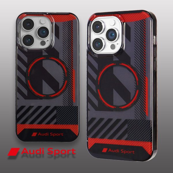 Audi IML Sport MagSafe dėklas Apple iPhone 14 Pro Max 6.7″ juodos spalvos hardcase AU-IMLMIP14PM-RSQ/D2-BK aprašymas - Prekės nuotrauka