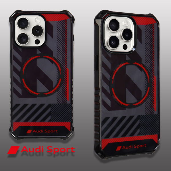 Audi IML Sport MagSafe dėklas Apple iPhone 15 Pro Max 6.7″ juodos spalvos hardcase AU-IMLMIP15PM-RSQ/D2-BK aprašymas - Prekės nuotrauka