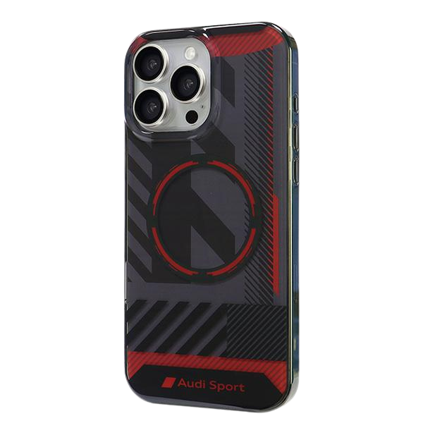 Audi IML Sport MagSafe iPhone 16 Pro Max 6.9″ juodos spalvos kietas dėklas AUS-IMLMIP16PM-RSQ/D2-BK aprašymas - Prekės nuotrauka