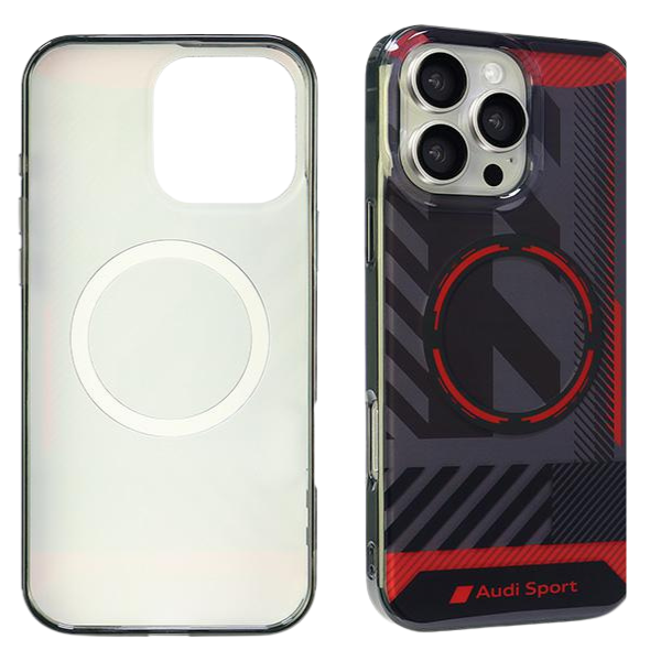 Audi IML Sport MagSafe iPhone 16 Pro Max 6.9″ juodos spalvos kietas dėklas AUS-IMLMIP16PM-RSQ/D2-BK aprašymas - Prekės nuotrauka