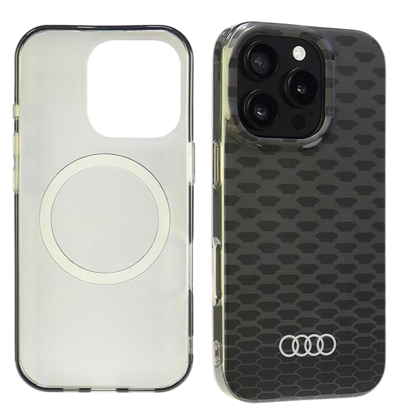 Audi IML Stitching Pattern MagSafe iPhone 16 Pro Max 6.9″ juodos spalvos kietas dėklas AU-IMLMIP16PM-Q5/D3-BK aprašymas - Prekės nuotrauka