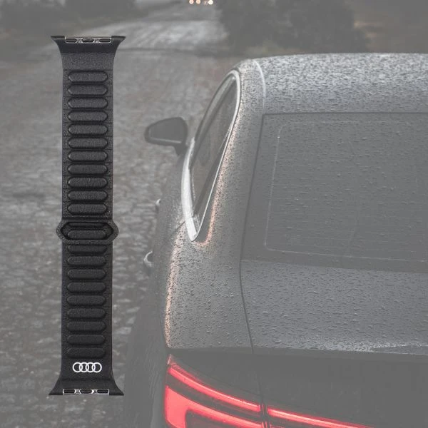Audi Logo natūralios odos magnetinis žiedinis dirželis Apple Watch 44 / 45 / 46 / 49 mm - Juodas aprašymas - Prekės nuotrauka Audi Logo natūralios odos magnetinis žiedinis dirželis Apple Watch 44 / 45 / 46 / 49 mm - Juodas aprašymas - Prekės nuotrauka