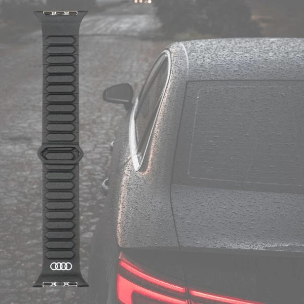 Audi Logo sintetinės odos magnetinis žiedinis dirželis Apple Watch 44/45/46/49 mm - Juodas aprašymas - Prekės nuotrauka Audi Logo sintetinės odos magnetinis žiedinis dirželis Apple Watch 44/45/46/49 mm - Juodas aprašymas - Prekės nuotrauka
