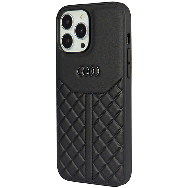 Audi natūralios odos iPhone 13 Pro Max 6.7″ juodos spalvos kietas dėklas AU-TPUPCIP13 PM-Q8/D1-BK aprašymas - Prekės nuotrauka
