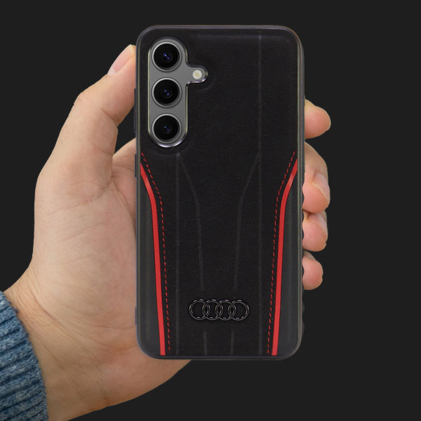 Audi natūralios odos MagSafe S24 S921 juodos spalvos-red kietas dėklas AU-TPUPCS24-R8/D3-RD aprašymas - Prekės nuotrauka