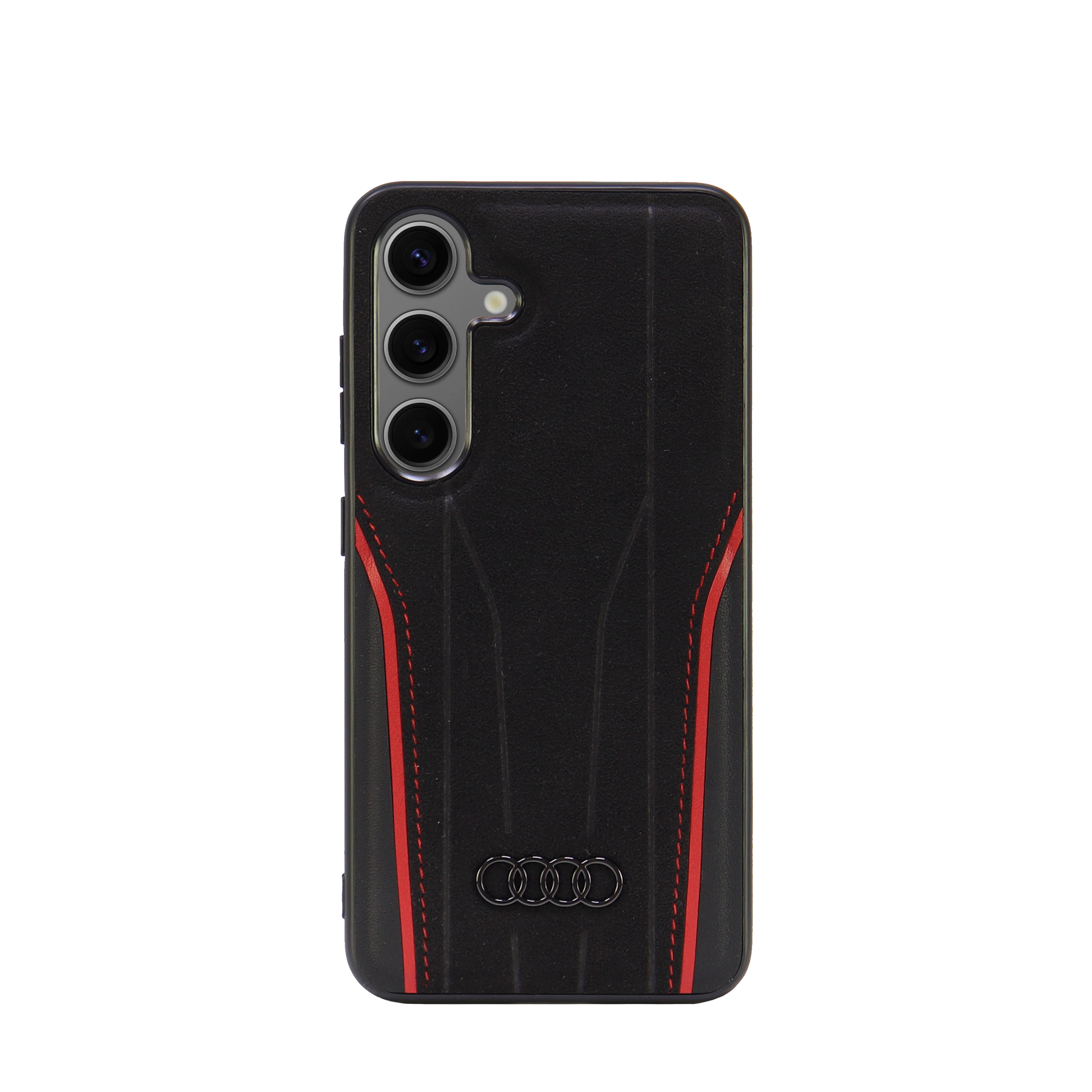 Audi natūralios odos MagSafe S24 S921 juodos spalvos-red kietas dėklas AU-TPUPCS24-R8/D3-RD aprašymas - Prekės nuotrauka
