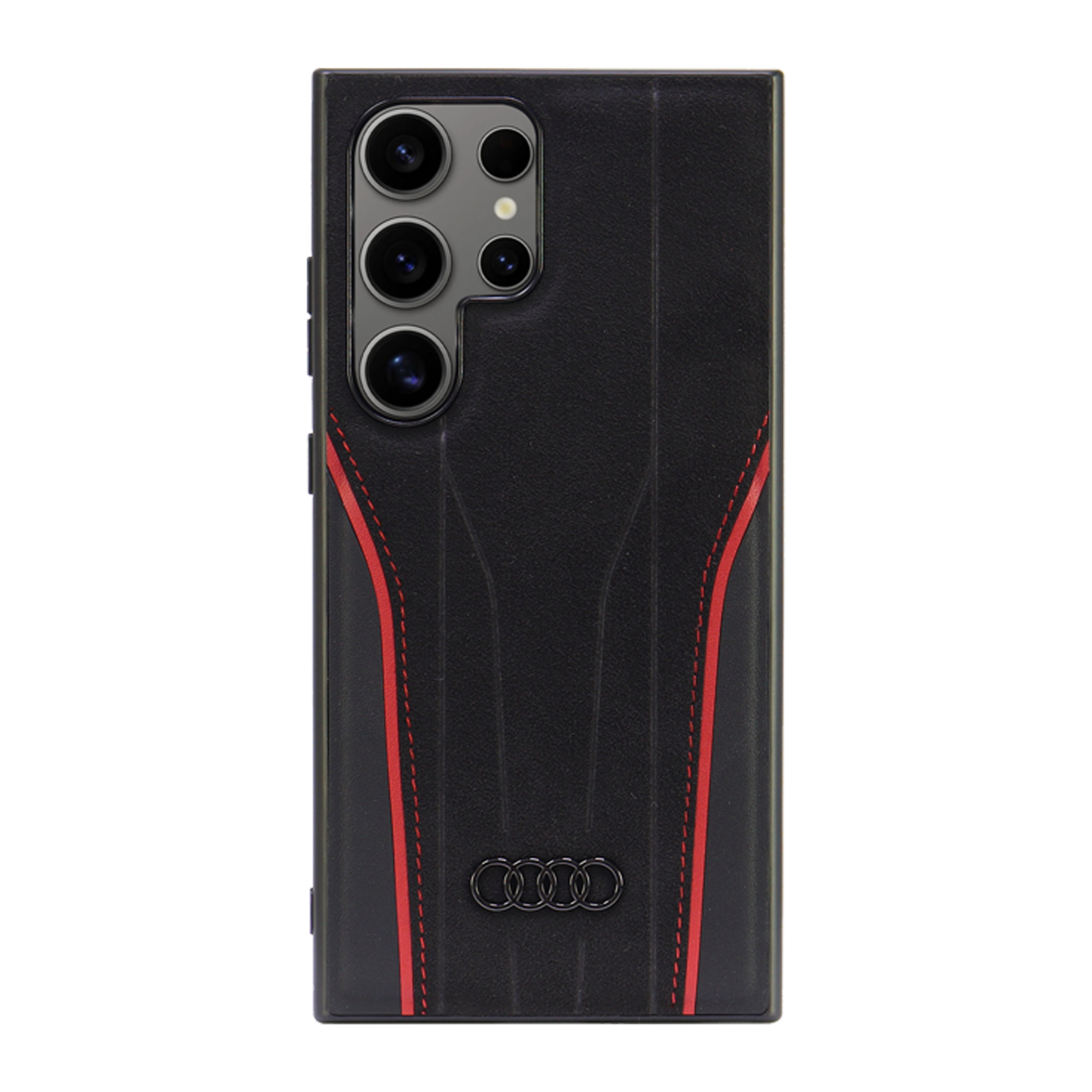 Audi natūralios odos MagSafe S24 Ultra S928 juodos spalvos-red kietas dėklas AU-TPUPCS24U-R8/D3-RD aprašymas - Prekės nuotrauka