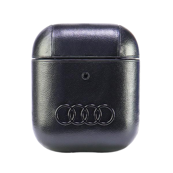 Audi odinis dėklas su dideliu logotipu, skirtas AirPods 1/2, juodos spalvos AU-AP-GT/D3-BK aprašymas - Prekės nuotrauka