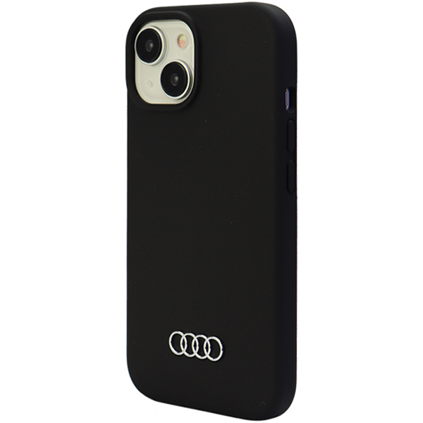 Audi silikoninis dėklas iPhone 15 Plus / 14 Plus 6.7″ juodos spalvos kietas dėklas AU-LSRIP15M-Q3/D1-BK aprašymas - Prekės nuotrauka