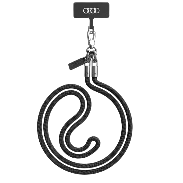 Audi universali virvelė telefonui 120cm 6mm crossbody juodos spalvos AU-CBL8-R8/D1-BK aprašymas - Prekės nuotrauka Audi universali virvelė telefonui 120cm 6mm crossbody juodos spalvos AU-CBL8-R8/D1-BK aprašymas - Prekės nuotrauka