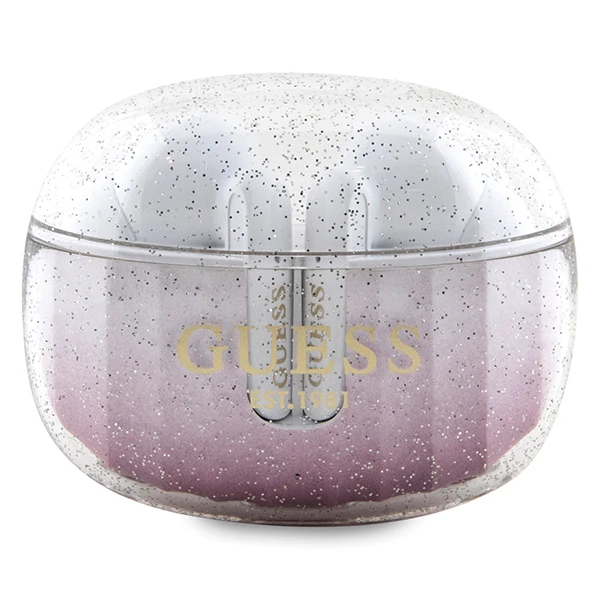 Ausinės Bluetooth Guess Glitter Gradient GUTWSHDGKEEP TWS rožinės spalvos aprašymas - Prekės nuotrauka Ausinės Bluetooth Guess Glitter Gradient GUTWSHDGKEEP TWS rožinės spalvos aprašymas - Prekės nuotrauka