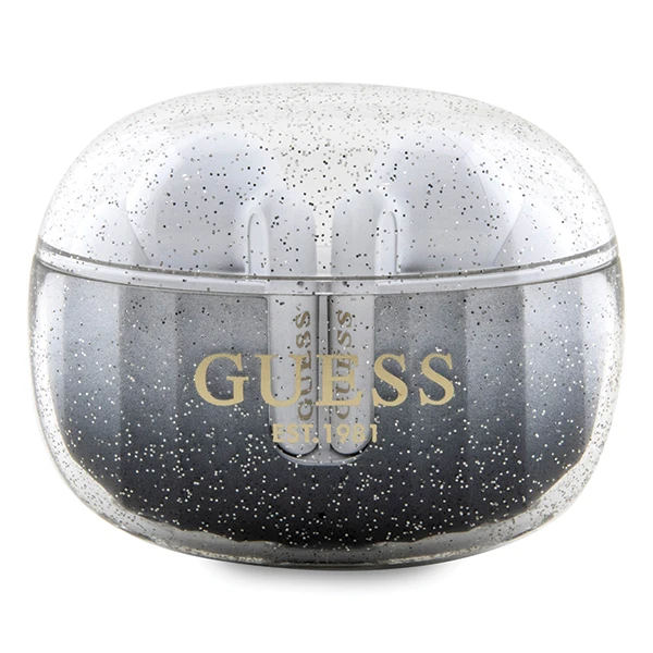Ausinės Bluetooth TWS Guess Glitter Gradient GUTWSHDGKEEK juodos spalvos aprašymas - Prekės nuotrauka Ausinės Bluetooth TWS Guess Glitter Gradient GUTWSHDGKEEK juodos spalvos aprašymas - Prekės nuotrauka