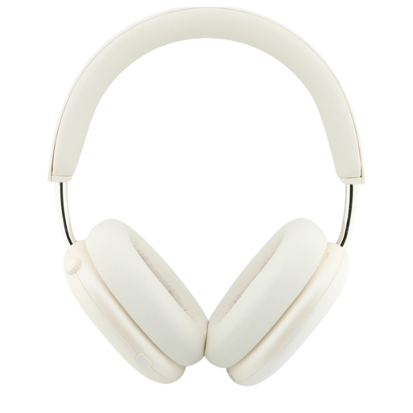Ausinės Guess Metallic Effect Metal Script Logo Bluetooth ENC smėlio spalvos aprašymas - Prekės nuotrauka