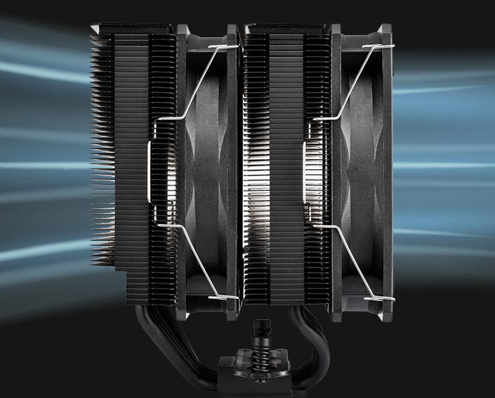 Aušintuvas procesoriui FSP MP7-B DUAL TOWER 125x123.5x153MM POO000014 aprašymas - Prekės nuotrauka