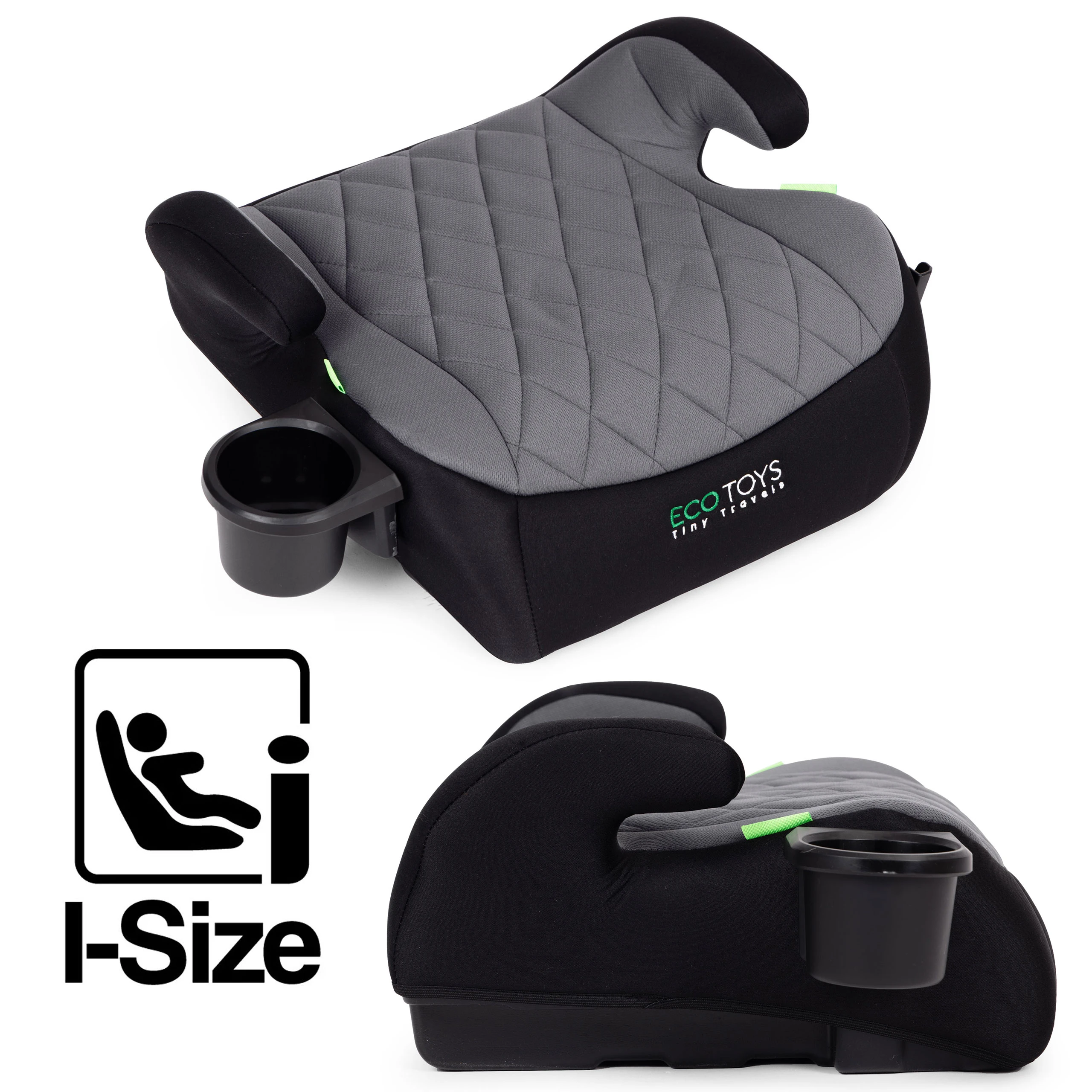 Automobilinė kėdutė-paaukštinimas vaikams i-SIZE, ūgiui 125-150 cm, su puodelio laikikliu ECOTOYS aprašymas - Prekės nuotrauka