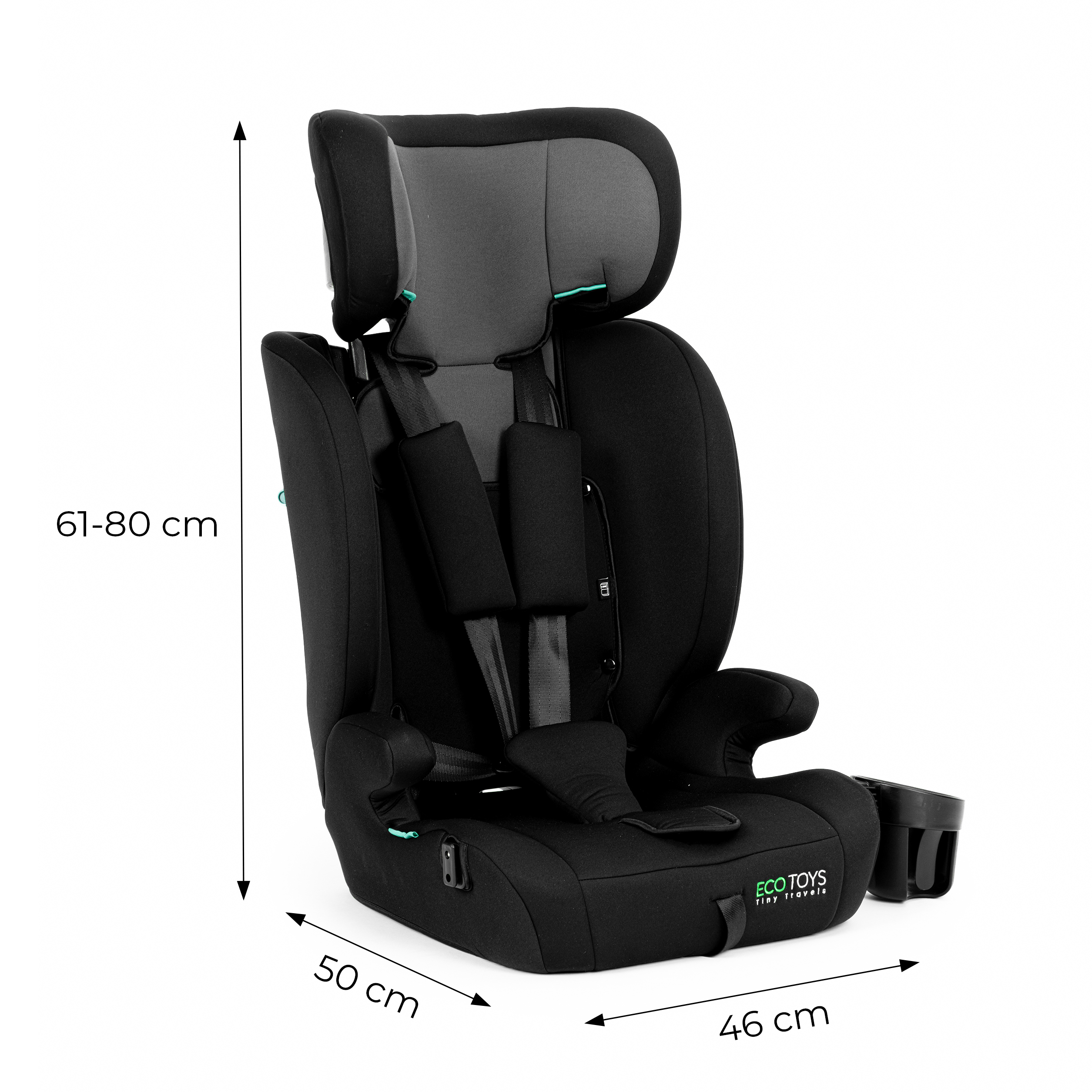 Automobilinė kėdutė vaikams 76–150 cm ūgio R129 su puodelio laikikliu ECOTOYS aprašymas - Prekės nuotrauka