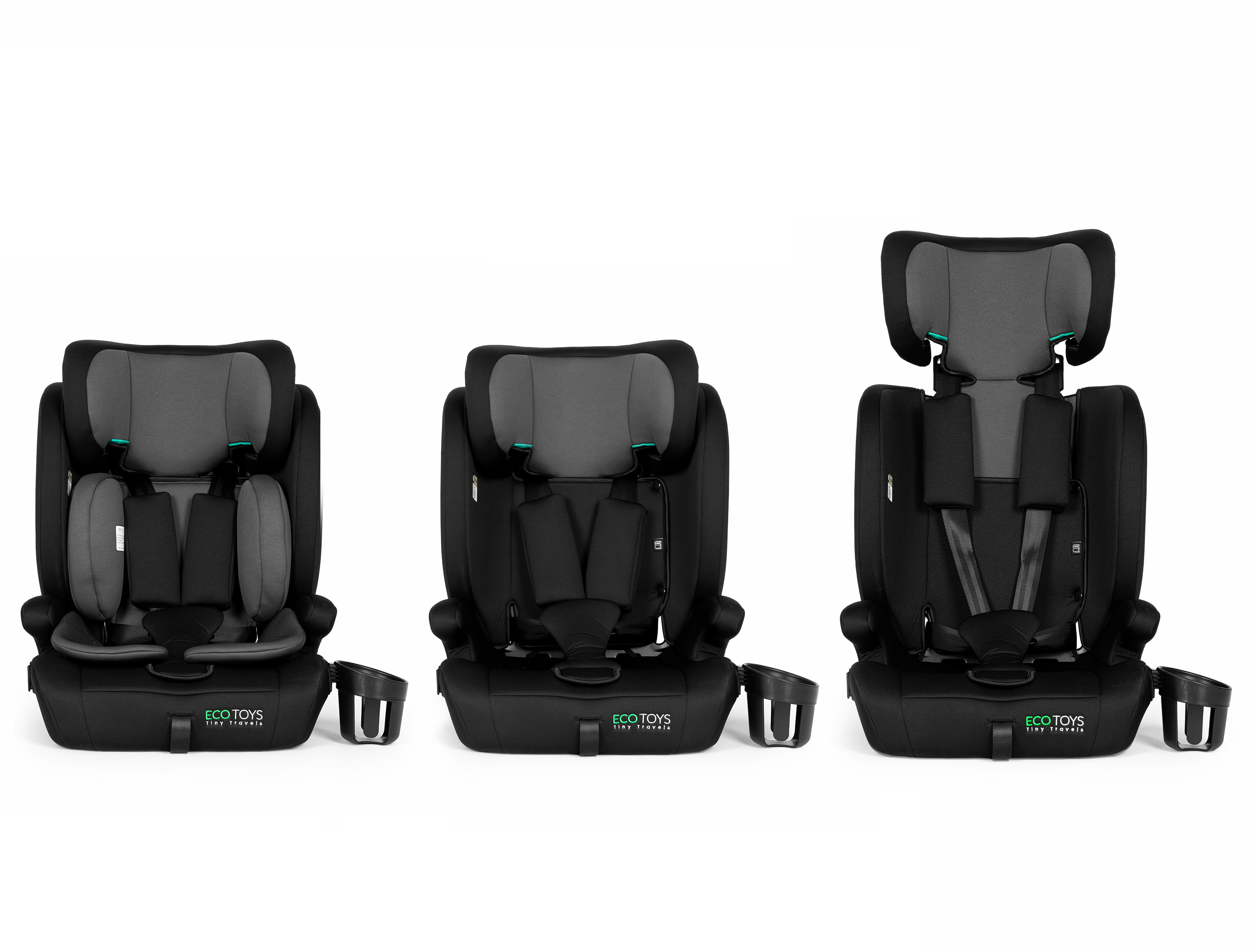 Automobilinė kėdutė vaikams 76–150 cm ūgio R129 su puodelio laikikliu ECOTOYS aprašymas - Prekės nuotrauka