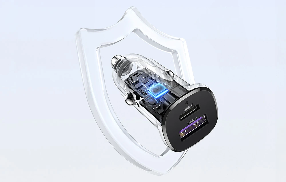 Automobilinis įkroviklis 30W USB-C + USB UGREEN EC305 juodos spalvos aprašymas - Prekės nuotrauka Automobilinis įkroviklis 30W USB-C + USB UGREEN EC305 juodos spalvos aprašymas - Prekės nuotrauka