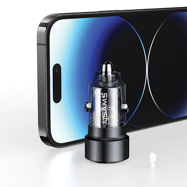 Automobilinis įkroviklis 60W Fast Charge USAMS C39 USB+USB-C juodos spalvos CC208CC01 (US-CC208) aprašymas - Prekės nuotrauka Automobilinis įkroviklis 60W Fast Charge USAMS C39 USB+USB-C juodos spalvos CC208CC01 (US-CC208) aprašymas - Prekės nuotrauka