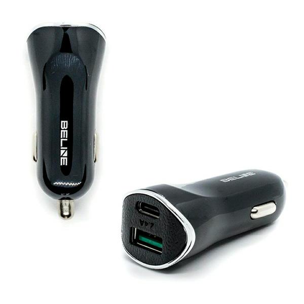 BELINE CAR CHARGER 1XUSB AND 1XUSB-C 5A 30W Juodas aprašymas - Prekės nuotrauka BELINE CAR CHARGER 1XUSB AND 1XUSB-C 5A 30W Juodas aprašymas - Prekės nuotrauka