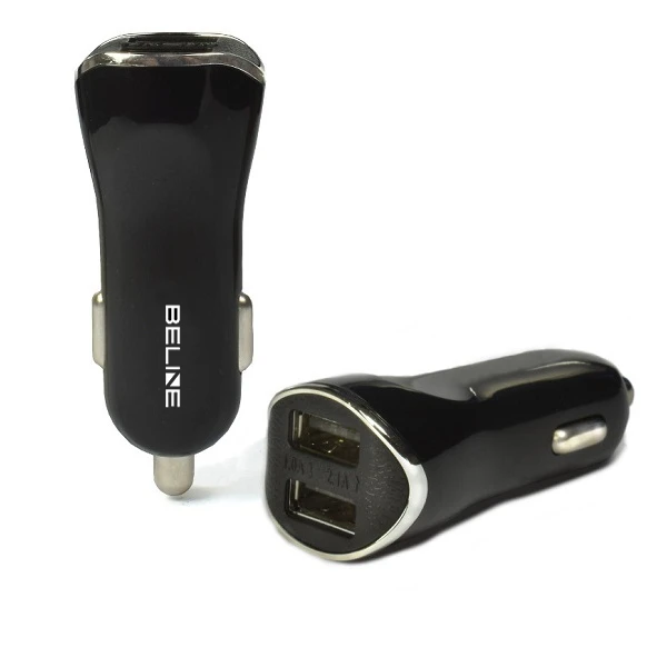 Automobilinis įkroviklis. Beline 2xUSB 2,1A juodos spalvos (only head) aprašymas - Prekės nuotrauka Automobilinis įkroviklis. Beline 2xUSB 2,1A juodos spalvos (only head) aprašymas - Prekės nuotrauka